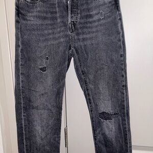 Levi’s Distressed 501 Black Jeans